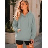 Zeagoo Hoodies for Women Casual Button Sweatshirt Oversized Fall Clothes(Gray Green)