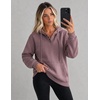 Zeagoo Hoodies for Women Casual Button Sweatshirt Oversized Fall Clothes(Gray Pink)