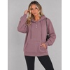 Zeagoo Hoodies for Women Casual Button Sweatshirt Oversized Fall Clothes(Gray Pink)