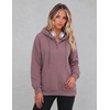 Zeagoo Hoodies for Women Casual Button Sweatshirt Oversized Fall Clothes(Gray Pink)