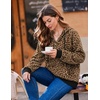 Zeagoo Hoodies for Women Casual Button Sweatshirt Oversized Fall Clothes(Leopard Print)