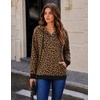 Zeagoo Hoodies for Women Casual Button Sweatshirt Oversized Fall Clothes(Leopard Print)