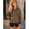 Zeagoo Hoodies for Women Casual Button Sweatshirt Oversized Fall Clothes(Leopard Print)