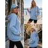 Zeagoo Hoodies for Women Casual Button Sweatshirt Oversized Fall Clothes(Light Blue)