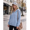 Zeagoo Hoodies for Women Casual Button Sweatshirt Oversized Fall Clothes(Light Blue)