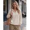 Zeagoo Hoodies for Women Casual Button Sweatshirt Oversized Fall Clothes(Light Moon Gray)