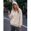 Zeagoo Hoodies for Women Casual Button Sweatshirt Oversized Fall Clothes(Light Moon Gray)