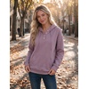 Zeagoo Hoodies for Women Casual Button Sweatshirt Oversized Fall Clothes(Light Purple)