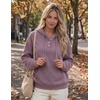 Zeagoo Hoodies for Women Casual Button Sweatshirt Oversized Fall Clothes(Light Purple)