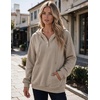 Zeagoo Hoodies for Women Casual Button Sweatshirt Oversized Fall Clothes(Moon Grey)