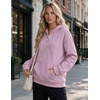 Zeagoo Hoodies for Women Casual Button Sweatshirt Oversized Fall Clothes(Pink Tulle)
