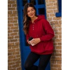 Zeagoo Hoodies for Women Casual Button Sweatshirt Oversized Fall Clothes(Red)