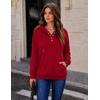 Zeagoo Hoodies for Women Casual Button Sweatshirt Oversized Fall Clothes(Red)