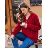 Zeagoo Hoodies for Women Casual Button Sweatshirt Oversized Fall Clothes(Red)