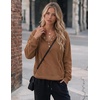 Zeagoo Hoodies for Women Casual Button Sweatshirt Oversized Fall Clothes(Roasted Pecan)