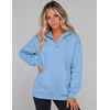 Zeagoo Hoodies for Women Casual Button Sweatshirt Oversized Fall Clothes(Sea Blue)
