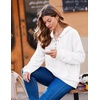 Zeagoo Hoodies for Women Casual Button Sweatshirt Oversized Fall Clothes(White)