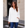 Zeagoo Hoodies for Women Casual Button Sweatshirt Oversized Fall Clothes(White)