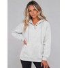 Zeagoo Hoodies for Women Casual Button Sweatshirt Oversized Fall Clothes(White Grey)