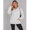Zeagoo Hoodies for Women Casual Button Sweatshirt Oversized Fall Clothes(White Grey)