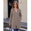 Zeagoo Hoodies for Women Fall Zip up Jacket with Pocket 2026 S-3XL(Coffee Grey)