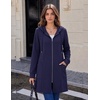 Zeagoo Hoodies for Women Fall Zip up Jacket with Pocket 2026 S-3XL(Navy Blue)
