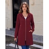 Zeagoo Hoodies for Women Fall Zip up Jacket with Pocket 2026 S-3XL(Red)