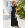 Zeagoo Summer Dresses for Women 2026 Long Maxi Sundresses Loose Split Wrinkle-Free Beach Travel Vacation Clothes(A01-black)