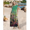 Zeagoo Summer Dresses for Women 2026 Long Maxi Sundresses Loose Split Wrinkle-Free Beach Travel Vacation Clothes(Cx322)