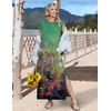 Zeagoo Summer Dresses for Women 2026 Long Maxi Sundresses Loose Split Wrinkle-Free Beach Travel Vacation Clothes(Cx322)
