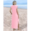 Zeagoo Summer Dresses for Women 2026 Long Maxi Sundresses Loose Split Wrinkle-Free Beach Travel Vacation Clothes(Light Rose)