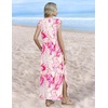 Zeagoo Summer Dresses for Women 2026 Long Maxi Sundresses Loose Split Wrinkle-Free Beach Travel Vacation Clothes(Pink Marble Pattern)