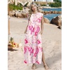 Zeagoo Summer Dresses for Women 2026 Long Maxi Sundresses Loose Split Wrinkle-Free Beach Travel Vacation Clothes(Pink Marble Pattern)