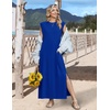 Zeagoo Summer Dresses for Women 2026 Long Maxi Sundresses Loose Split Wrinkle-Free Beach Travel Vacation Clothes(Royal Blue)