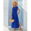 Zeagoo Summer Dresses for Women 2026 Long Maxi Sundresses Loose Split Wrinkle-Free Beach Travel Vacation Clothes(Royal Blue)