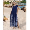 Zeagoo Summer Dresses for Women 2026 Long Maxi Sundresses Loose Split Wrinkle-Free Beach Travel Vacation Clothes(Sf119)