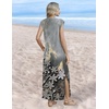 Zeagoo Summer Dresses for Women 2026 Long Maxi Sundresses Loose Split Wrinkle-Free Beach Travel Vacation Clothes(Sf312)