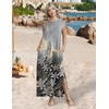 Zeagoo Summer Dresses for Women 2026 Long Maxi Sundresses Loose Split Wrinkle-Free Beach Travel Vacation Clothes(Sf312)