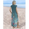 Zeagoo Summer Dresses for Women 2026 Long Maxi Sundresses Loose Split Wrinkle-Free Beach Travel Vacation Clothes(Wf115)