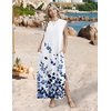 Zeagoo Summer Dresses for Women 2026 Long Maxi Sundresses Loose Split Wrinkle-Free Beach Travel Vacation Clothes(Wf118)