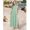 Zeagoo Summer Dresses for Women 2026 Long Maxi Sundresses Loose Split Wrinkle-Free Beach Travel Vacation Clothes(Wf25)