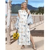 Zeagoo Summer Dresses for Women 2026 Long Maxi Sundresses Loose Split Wrinkle-Free Beach Travel Vacation Clothes(White Flowers)