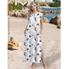 Zeagoo Summer Dresses for Women 2026 Long Maxi Sundresses Loose Split Wrinkle-Free Beach Travel Vacation Clothes(Xh462)