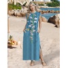 Zeagoo Summer Dresses for Women 2026 Long Maxi Sundresses Loose Split Wrinkle-Free Beach Travel Vacation Clothes(Zw89)