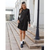 Zeagoo Women Fall Winter Dress Knitted Pullover Dresses(A-black)