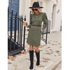 Zeagoo Women Fall Winter Dress Knitted Pullover Dresses(Army Green)