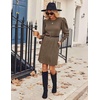 Zeagoo Women Fall Winter Dress Knitted Pullover Dresses(Brown)