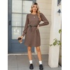 Zeagoo Women Fall Winter Dress Knitted Pullover Dresses(Brown)