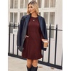 Zeagoo Women Fall Winter Dress Knitted Pullover Dresses(Burgundy)