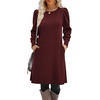 Zeagoo Women Fall Winter Dress Knitted Pullover Dresses(Burgundy)